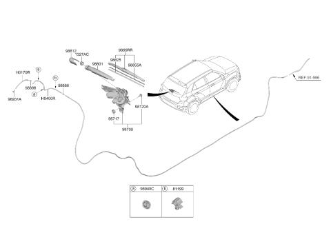 2022 Hyundai Venue Rear Washer Nozzle Diagram for 98931-K2000