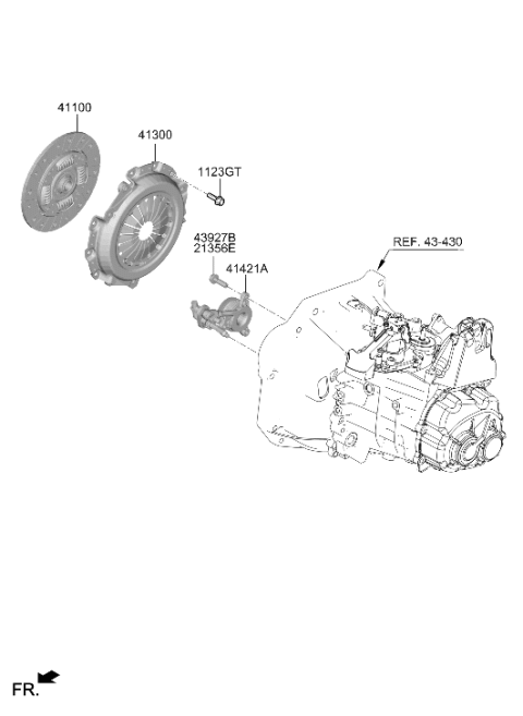 2024 Hyundai Venue CYLINDER ASSY-CONCENTRIC SLAVE Diagram for 41421-26200