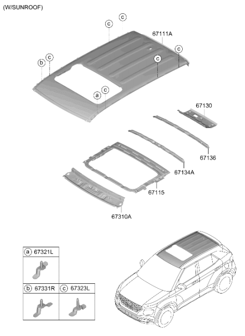 2024 Hyundai Venue Roof Panel Diagram 2