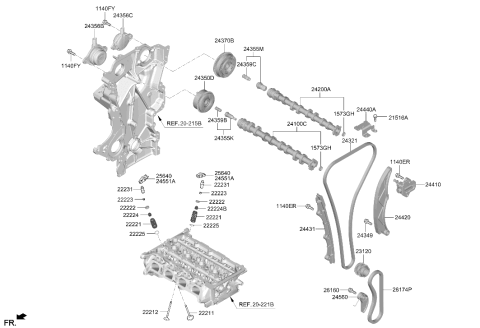 2021 Hyundai Venue Crankshaft Sprocket Diagram for 23121-2M020