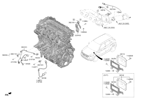 2022 Hyundai Venue Extension Wire Diagram for 39222-2M440