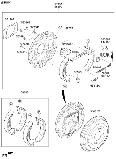 2024 Hyundai Venue Rear Wheel Brake Diagram 2