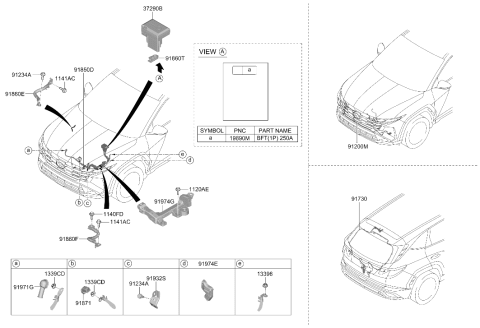 2026 Hyundai Tucson Battery Wiring Assembly Diagram for 91850-CW110