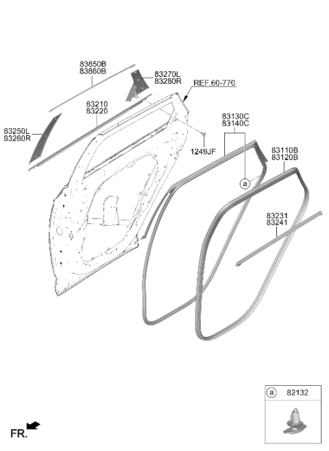 2025 Hyundai Tucson W/STRIP ASSY-RR DR SIDE LH Diagram for 83130-CW500