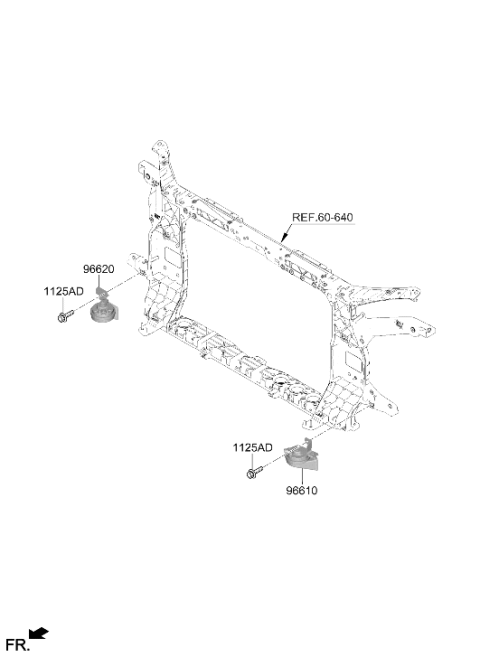 2026 Hyundai Tucson Horn Assembly High Pitch Diagram for 96621-N9500