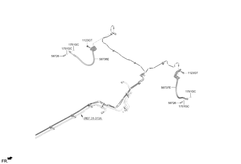 2026 Hyundai Tucson US Alabama made Brake Fluid Line Diagram 2