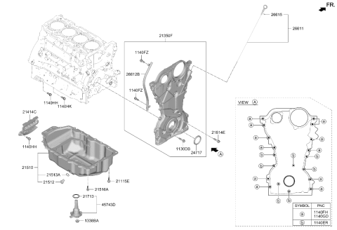 2025 Hyundai Tucson COVER ASSY-TIMING CHAIN Diagram for 21350-2S050