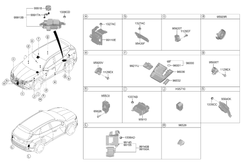 2026 Hyundai Tucson Unit Assembly Rear Corner Radar Left Hand Diagram for 99140-N9510
