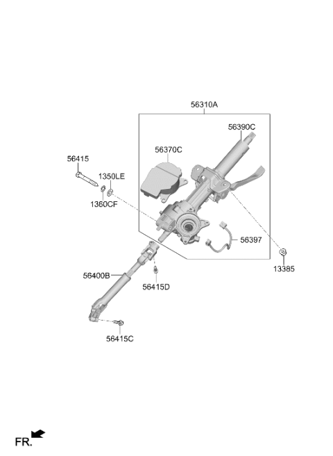 2026 Hyundai Tucson Steering Column Assembly Diagram for 56310-CWCA0