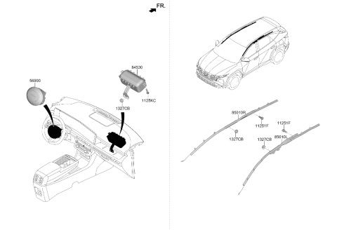 2026 Hyundai Tucson AIR BAG ASSY-PASSENGER Diagram for 80310-CW550