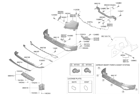 2025 Hyundai Tucson Rear Bumper Lower Cover Diagram for 86612-CW500-CA