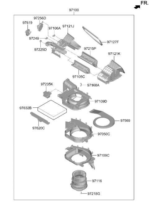2025 Hyundai Tucson US Alabama made Heater System-Heater & Blower Diagram 2