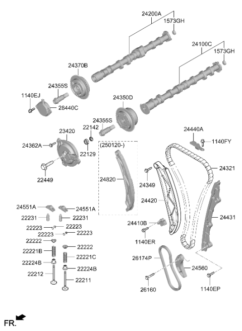 2025 Hyundai Genesis G70 Camshaft & Valve Diagram 3
