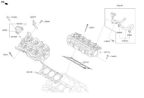 2024 Hyundai Genesis G70 Cylinder Head Diagram 2