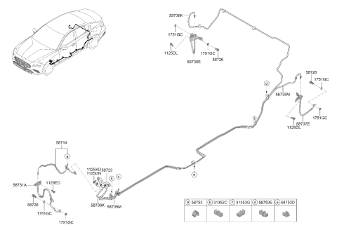2025 Hyundai Genesis G70 Brake Fluid Line Diagram 2
