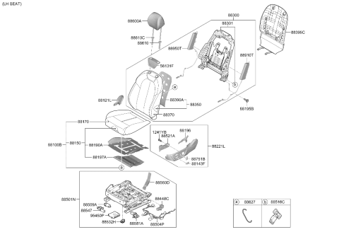 2024 Hyundai Genesis G70 Front Seat Diagram 2
