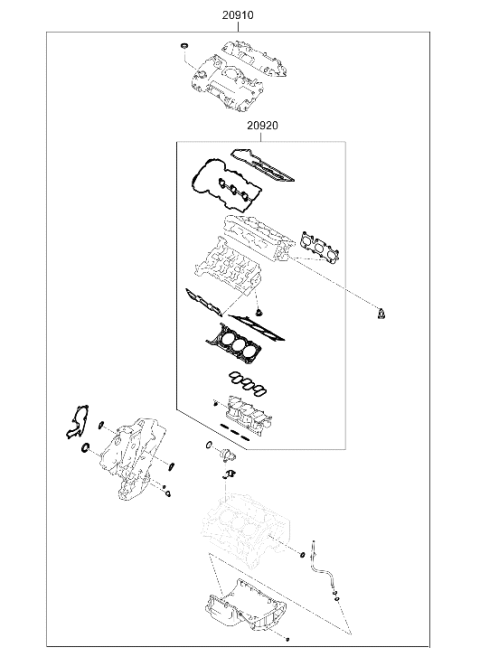 2024 Hyundai Genesis G70 Engine Gasket Kit Diagram 2