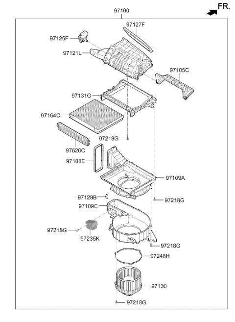 2024 Hyundai Genesis G70 Heater System-Heater & Blower Diagram 2
