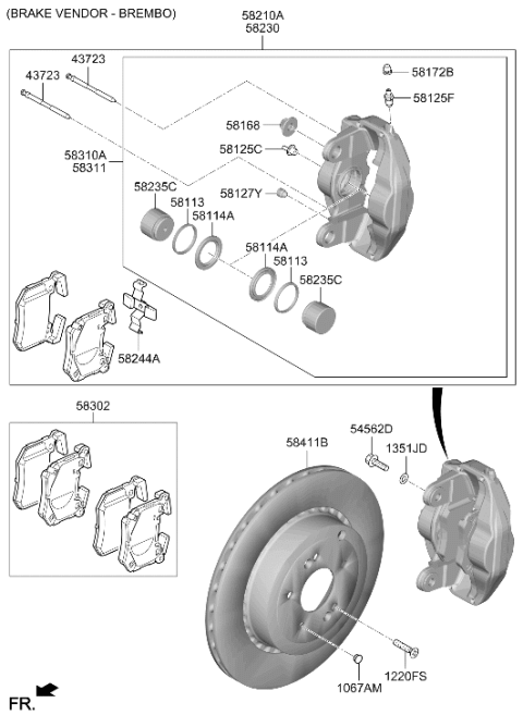 2024 Hyundai Genesis G70 Rear Wheel Brake Diagram 2