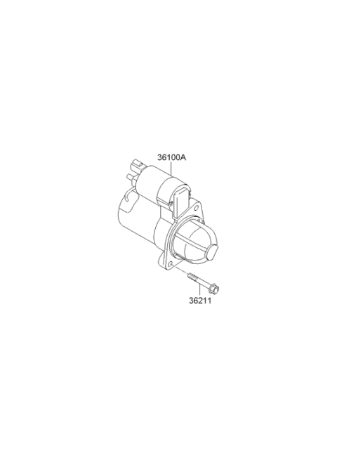 2009 Hyundai Santa Fe Starter Assembly Diagram for 36100-2G100
