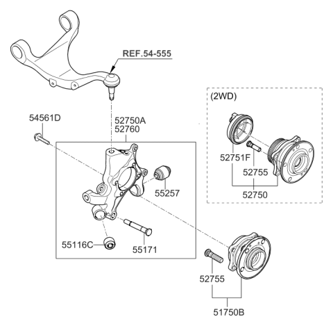 2009 Hyundai Santa Fe New Body Style Rear Axle Diagram 2