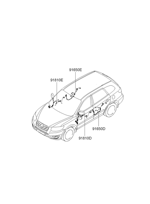 2009 Hyundai Santa Fe Wiring Assembly Front Door (Driver) Diagram for 91605-0W030