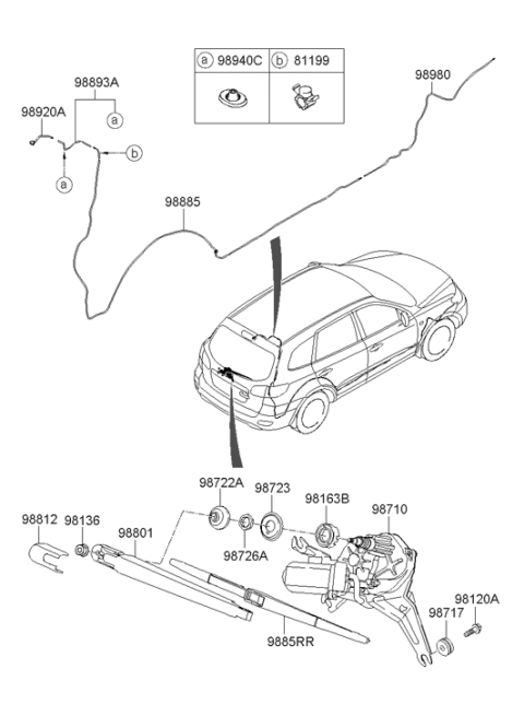 2010 Hyundai Santa Fe Windshield Wiper Diagram 3