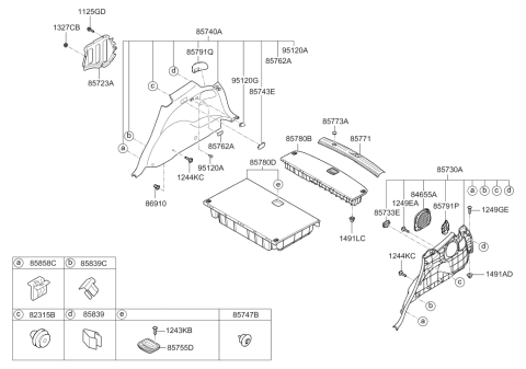 2010 Hyundai Santa Fe Retainer Diagram for 86910-21000