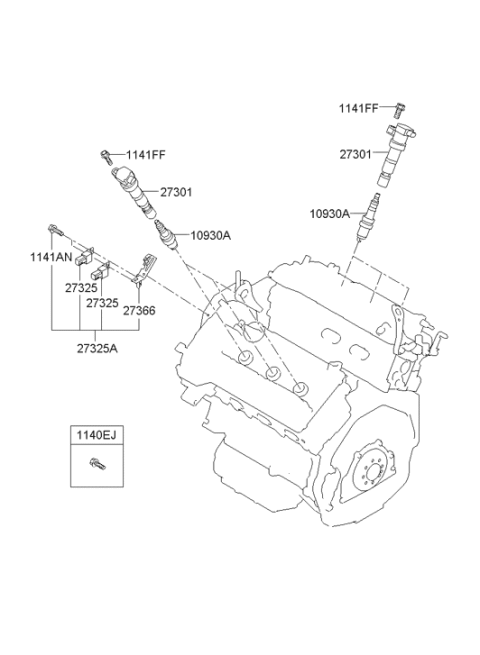 2009 Hyundai Santa Fe New Body Style Spark Plug & Cable Diagram 2