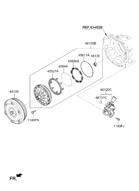 2024 Hyundai Genesis G80 Oil Pump & TQ/Conv-Auto Diagram 2