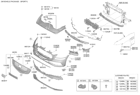 2024 Hyundai Genesis G80 Front Bumper Diagram 2