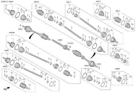 2024 Hyundai Genesis G80 Drive Shaft-Front Diagram 2