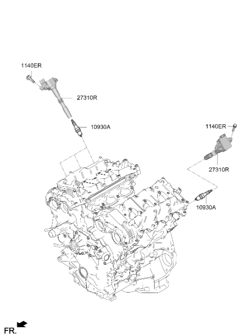 2024 Hyundai Genesis G80 Spark Plug & Cable Diagram 2
