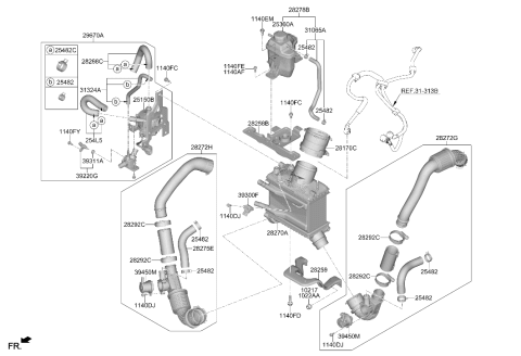 2024 Hyundai Genesis G80 Turbocharger & Intercooler Diagram 2