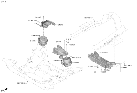 2024 Hyundai Genesis G80 Engine & Transaxle Mounting Diagram 4