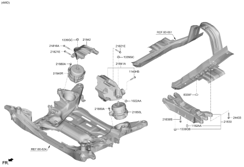 2024 Hyundai Genesis G80 Engine & Transaxle Mounting Diagram 3