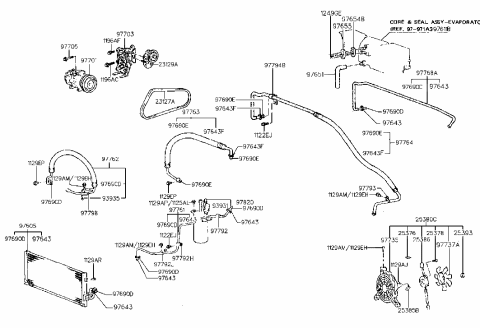 1988 Hyundai Sonata Air Conditioning Cooler Line Diagram 3