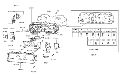 1989 Hyundai Sonata Screw-Speedometer Mounting Diagram for 94213-33000