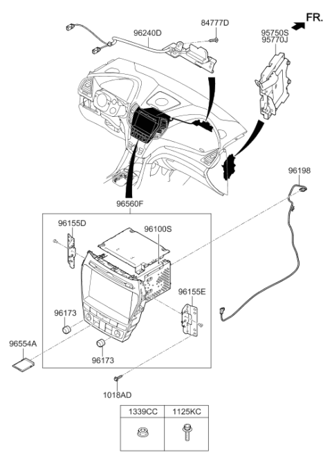 2017 Hyundai Santa Fe Unit Assembly-SVM Diagram for 95770-B8400