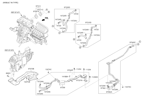 2017 Hyundai Santa Fe Heater System-Duct & Hose Diagram 2