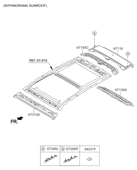 2016 Hyundai Santa Fe Roof Panel Diagram 2