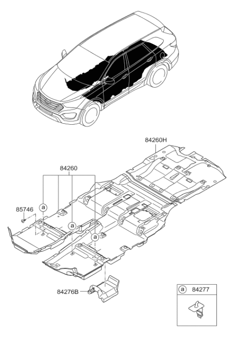 2019 Hyundai Santa Fe XL Plug Trim Mounting Diagram for 85746-06000-RYN