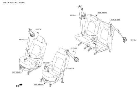 2017 Hyundai Santa Fe Rear Seat Belt Diagram 2