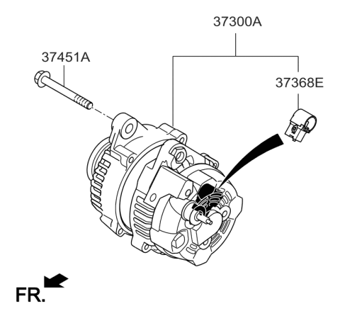 2016 Hyundai Santa Fe Generator Assembly Diagram for 37300-3C510
