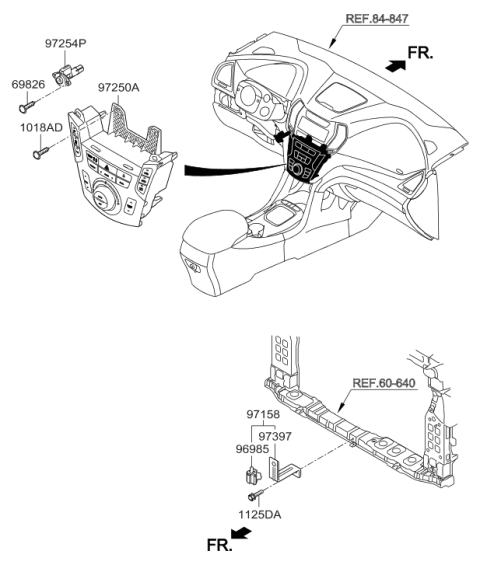 2018 Hyundai Santa Fe Climate Control Diagram for 97250-B8EF0-NN5