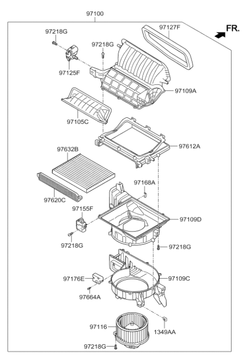 2017 Hyundai Santa Fe Heater System-Heater & Blower Diagram 2