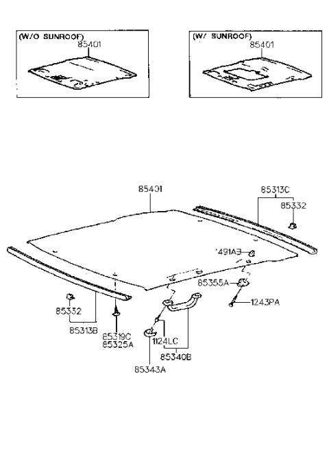1991 Hyundai Scoupe Screw-Tapping Diagram for 12434-88209
