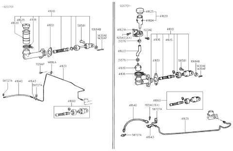 1992 Hyundai Scoupe Clutch Hose Diagram for 41640-24000