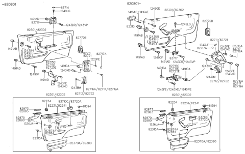 1991 Hyundai Scoupe Screw-Tapping Diagram for 12431-04143