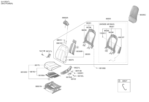 2020 Hyundai Sonata Hybrid Front Seat Diagram 3